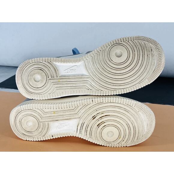 Wmns Nike Air Force 1 Blue Gray Sz 9.5 Canvas Toe Box Platform Lt Blue Swoosh - Picture 8 of 8